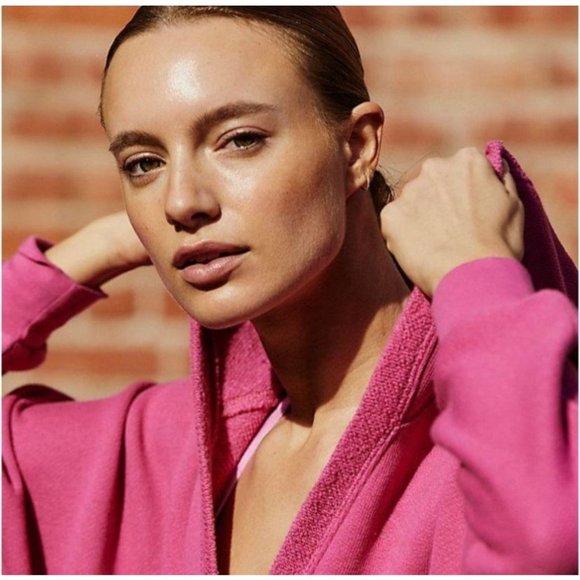 Free People Reyes Surplice Hoodie Pink XS - Picture 2 of 10